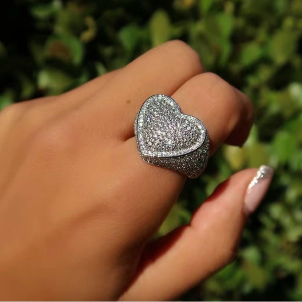 Silver Heart Ring size 9 - Picture 1 of 3